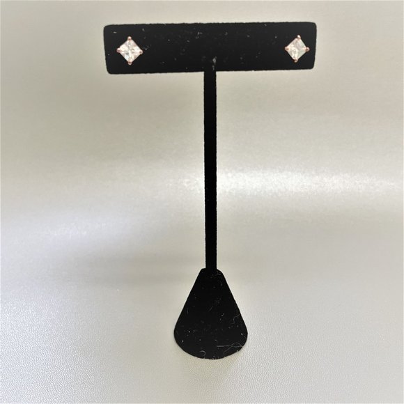 Bella Luce Diamond Simulant 2.00ctw 5x5mm Princess Cut SS Rose Stud Earrings NIB - Picture 8 of 10